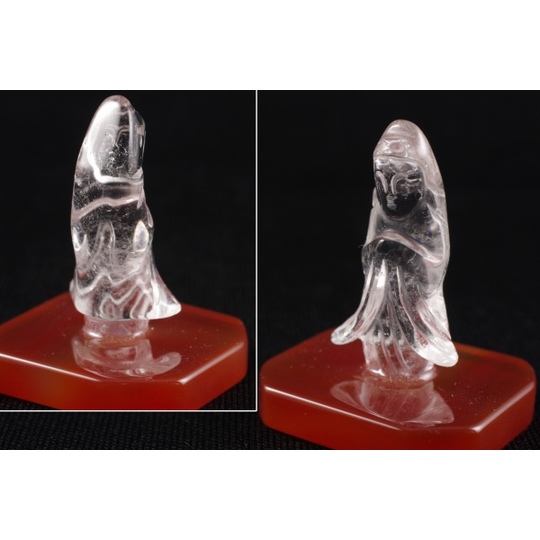 水晶観音様×瑪瑙 天然石の置き物販売 名取貴石 天然石・国産原石の専門