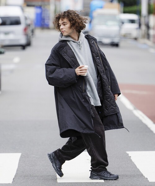 モッズコート ブラック フリースライニング ブラック フリース