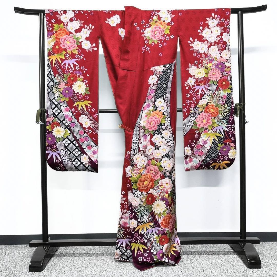 振袖6点セット 晴れの日 金駒刺繍 赤 成人式 着物 064w p｜Yahoo