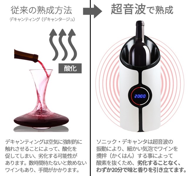 20分でまるでヴィンテージワイン！？超音波でワインを熟成するソニック
