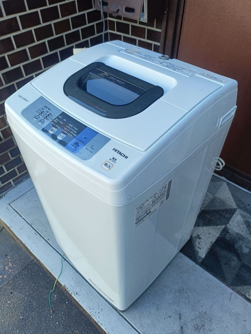 HITACHI NW-50B 5kg 縦型洗濯機 本体 2017年製 NW-50B 全自動洗濯機 ピュアホワイト [洗濯5.0kg /乾燥機能無 /上開き