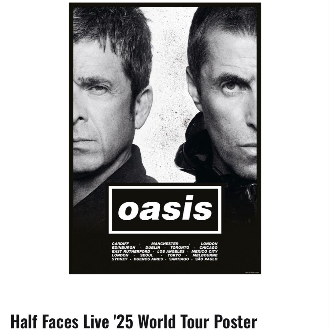 Oasis Half Faces Live '25 【オアシスポスター】 Oasis Half Faces Live '25 【オアシスポスター】 ポスター（Half Face
