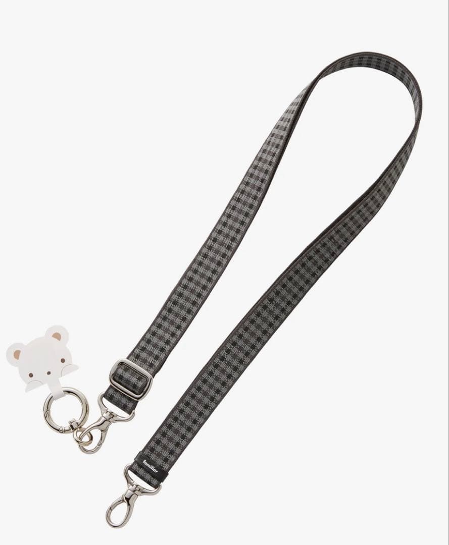 ファミリア　ショルダーストラップ　黒系ファミリアチェック ファミリア familiar ショルダーストラップ 黒系 チェック - メルカリ