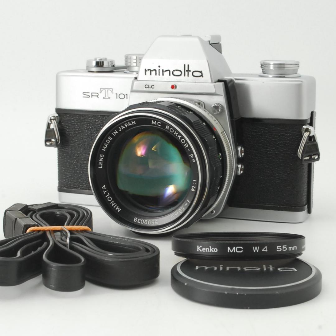 ミノルタ SRT101 & MC ROKKOR-PF 58mm F1.4 Minolta SRT101 MC Rokkor 58mm f1.4 Lens Black- High 5 Cameras