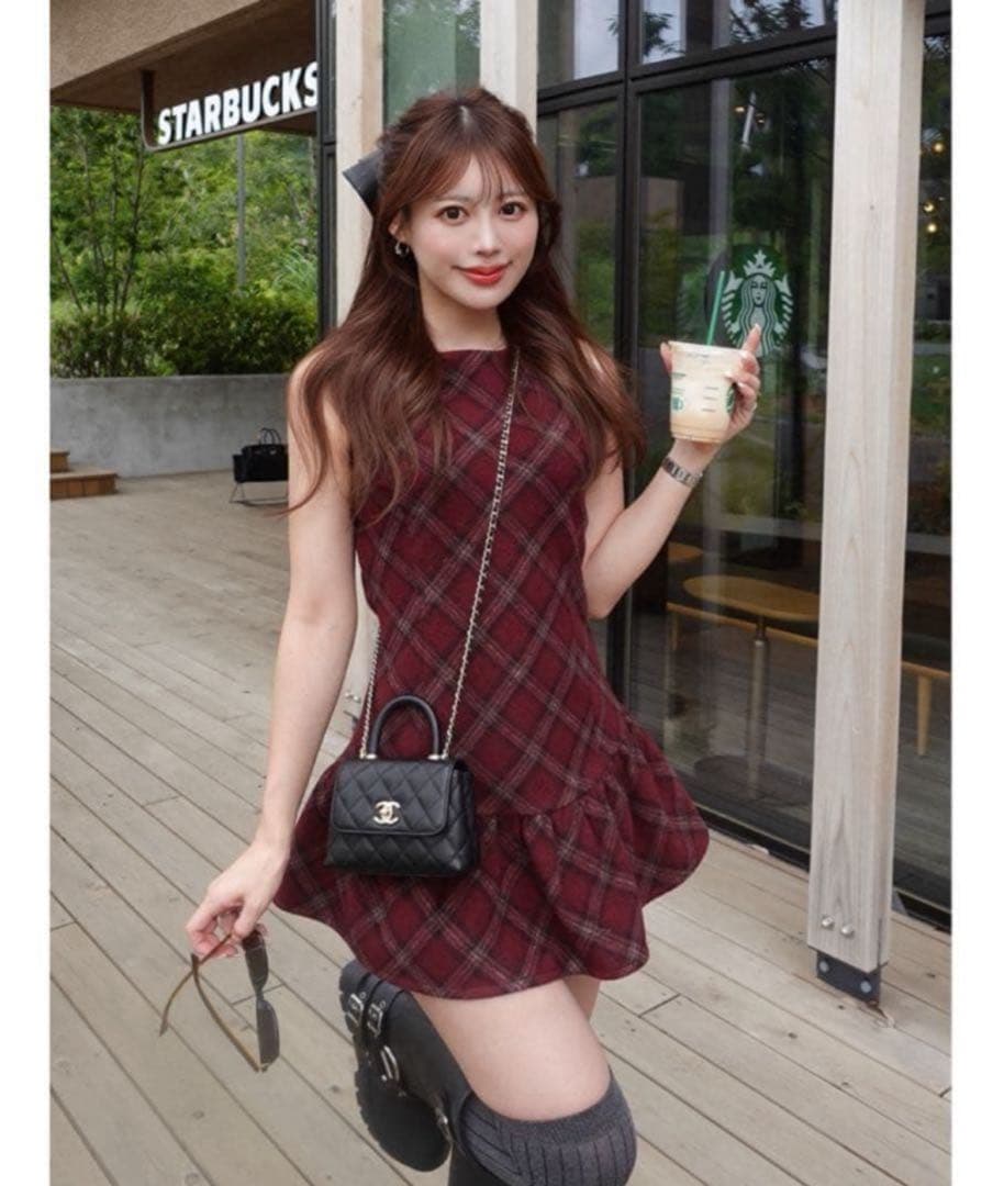 Darich タータンチェックノースリミニワンピース　BRD ダーリッチ Darich タータンチェックノースリミニワンピース