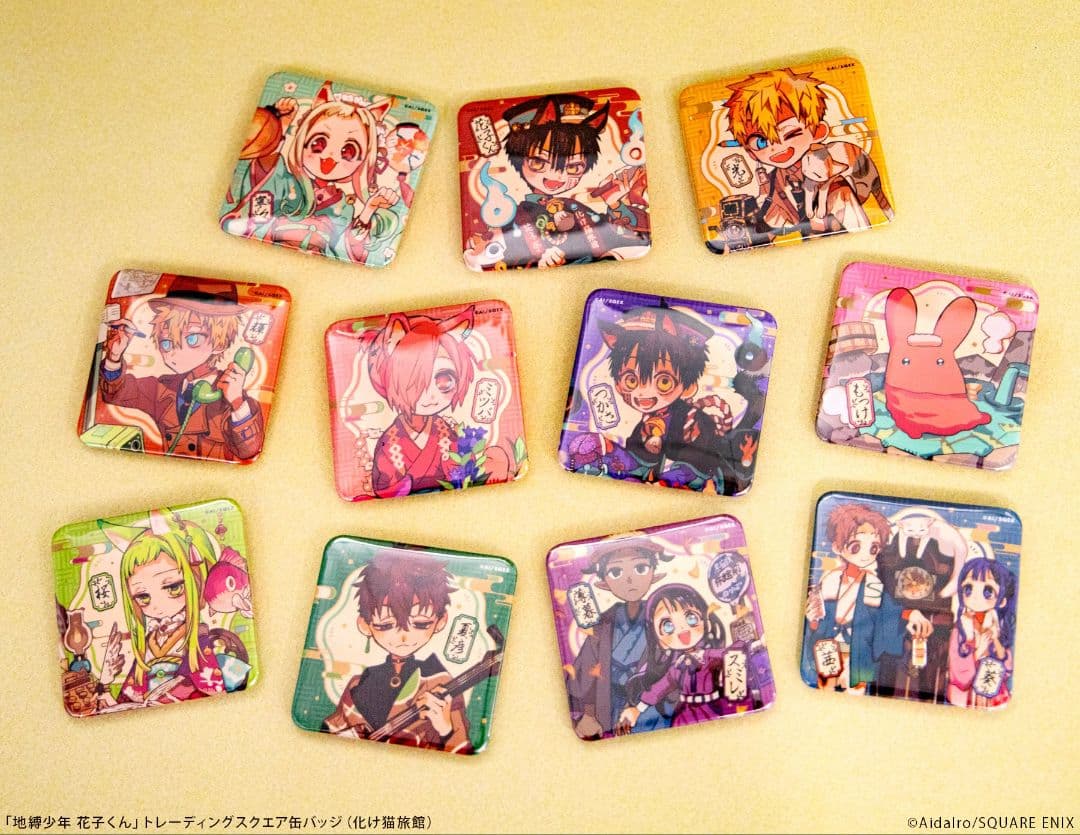 地縛少年花子くん ミュージアム 化け猫旅館 スクエア缶バッジ 新品未